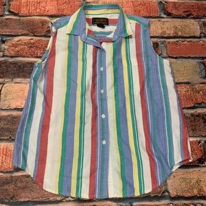 Vintage Eddie Bauer Striped Sleeveless Top Size M